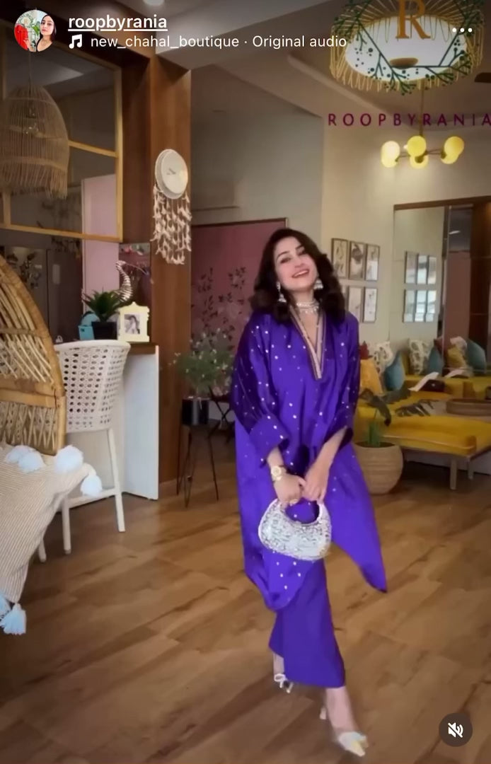 Brocade kurta with flared pants