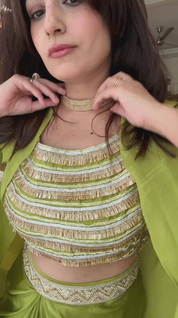 Gota Drape Skirt Set