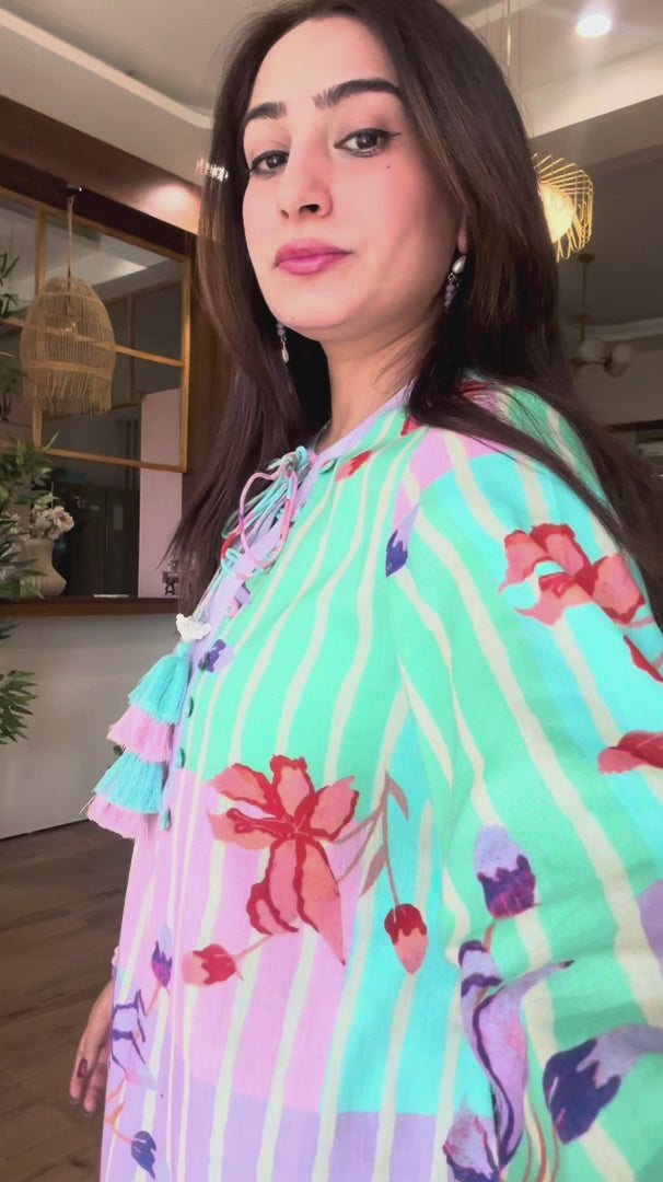 Floral Stripe Printed Co-ord Set